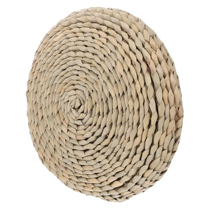 Woven Meditation Cushion Thick Straw Mat 30x30cm Cotton Filled Handcrafted Japanese Style Floor Seat Pad for Yoga and Home Decor