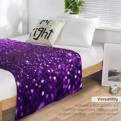 Fashion Bed Sofa Couch Cover, Unisex Blanket, Beautiful Dark Purple Bling Glitter Sparkles Pattern Lightweight Flannel Blanket - color: Color58, size: 30"x40"