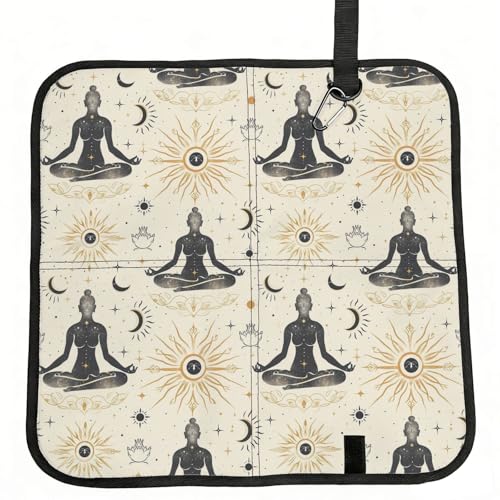 Yoga Meditation (9) Print Folding Seat Pad, Portable Camping Seat Cushion for Outdoor
