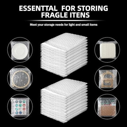 Frienda 300 Pcs Clear Self Sealing Bubble Cushion Bags Double Wall Bubble Pouch Bag Plastic Shockproof Protective Packing Bags for Small Business Moving Shipping Packaging Storage(6" X 6") - size: 6" X 6"