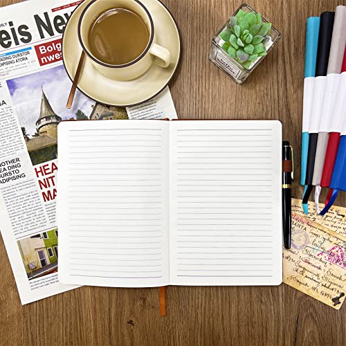 Notebook Journal, College Ruled Notebook Lined A5 160 Pages,Hard Cover Journals for Writing, Notebooks for Work Office School Women Men,5.7 inches x 8.4 inches(Brown) - color: Brown