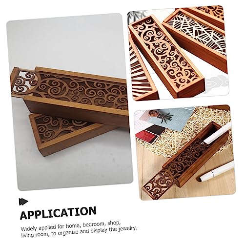 Decorative Wooden Storage Box Lid Rustic Hollow Design for Jewelry Keepsakes and Souvenirs Compact and Lightweight Wooden Box for Home Decor and Organization