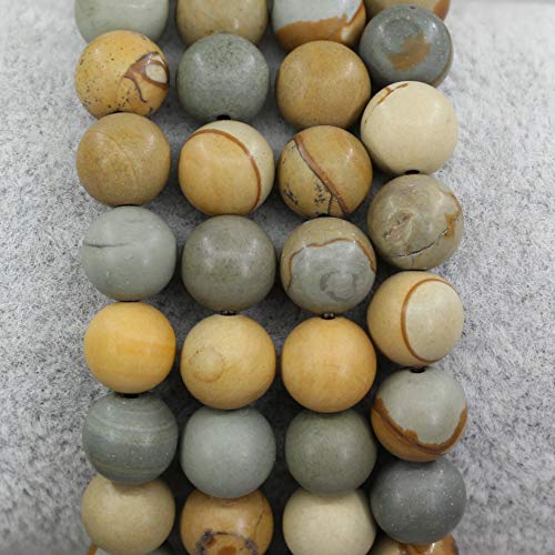 Amandastone Natural Gemstone 8mm Round Beads Stretch Bracelet 7 Inch - color: Matt Owyhee Picture Jasper