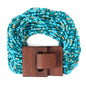 Multi Layers Seed Beads Wide Bangle Strand Bracelet for Women (BR1167)… - color: BlueGold