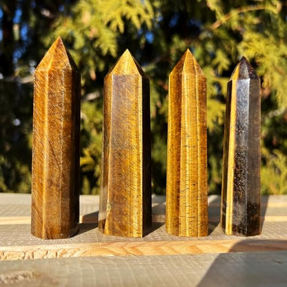 Natural Tiger Eye Stone Crystal Point Wand 5.9 Inch Reiki Healing Crystal Wand for Reiki Chakra Balancing Meditation & Spiritual Energy Therapy(5.9inch Wand Tiger Eye Stone) - color: 5.9inch Wand Tiger Eye Stone