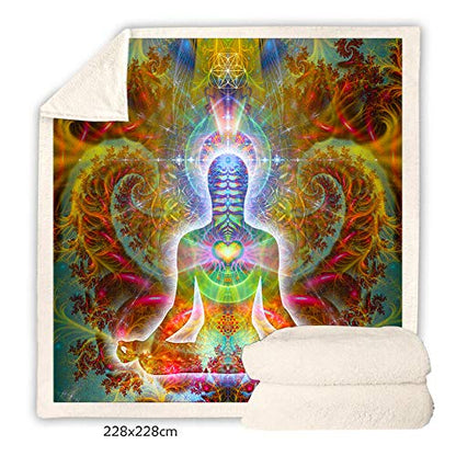 Heart Chakra Throw Blanket | Meditation Fleece Blanket | HeartSoul (Small) - size: Small