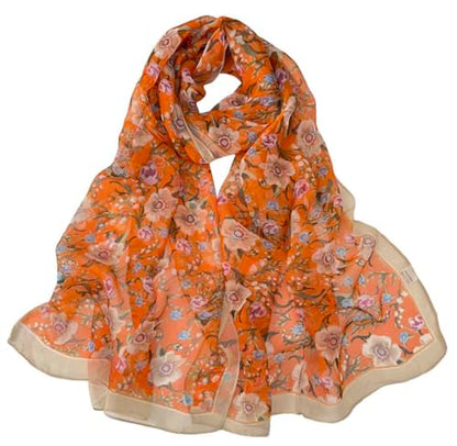 Pokeedioty Scarfs for Women Lightweight Fashion Scarves Elegant Floral Pattern Sheer Scarfs Sunscreen Shawls Wraps - color: P 070