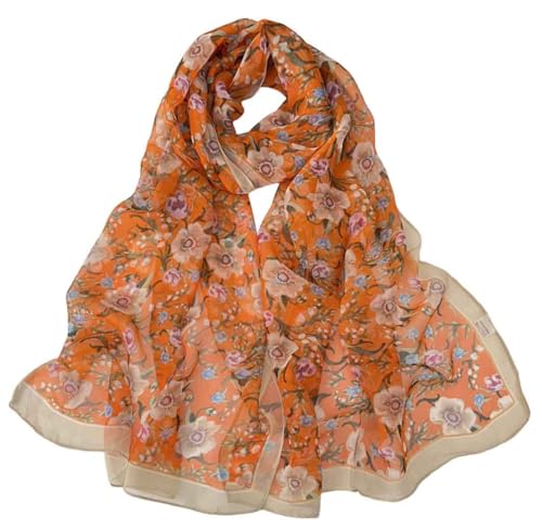 Pokeedioty Scarfs for Women Lightweight Fashion Scarves Elegant Floral Pattern Sheer Scarfs Sunscreen Shawls Wraps - color: P 070