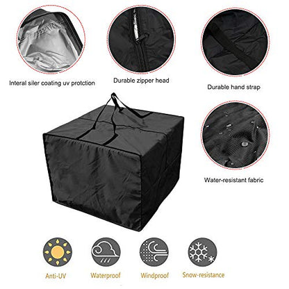 Zulux Outdoor Cushion Storage - Durable 210D Patio Cushion Bag with Zippered Closure and Handles - 32" x 32" x 24" Capacity - color: Black