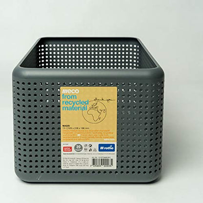 Rotho Storage Box Without lid 13 l, Plastic (PP) BPA-free, Anthracite, 13l (32,6 x 23,8 x 18,8 cm) - color: Anthracite