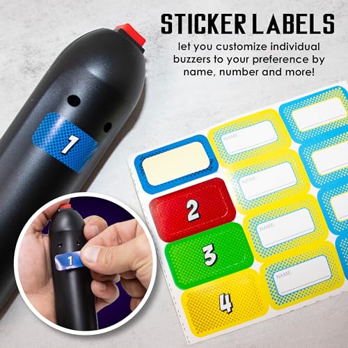Digital Energy Wireless Handheld Game Buzzer System - Console Displays First Buzz-in - Great for Jeopardy, Family Feud, Trivia and Buzz Games - 8 Joystick Buzzers - size: 8 Player