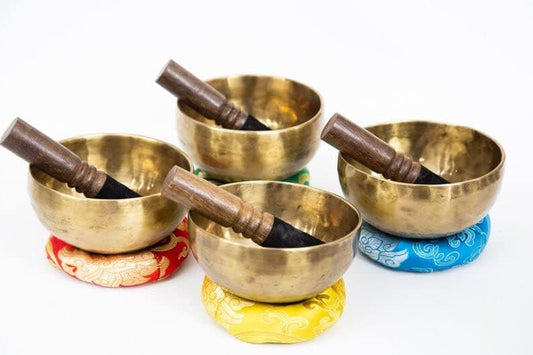 Set of 4 bowls of 5" antique looks Chakra Healing Singing bowls for sound healing, meditation, yoga and chakra