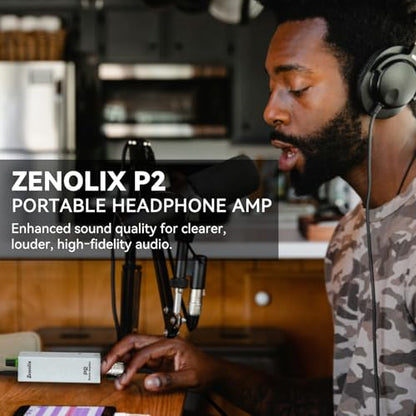 P2 Portable in Ear Monitor Amplifier, Headphone Amp with XLR/TRS Inputs 3.5mm Output, Headphone Amplifier with Durable Belt Clip, Stereo/Mono Switch for Drummers, Guitar, Keyboardists - color: White