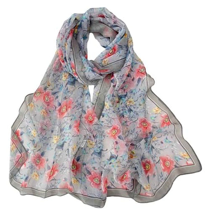Pokeedioty Scarfs for Women Lightweight Fashion Scarves Elegant Floral Pattern Sheer Scarfs Sunscreen Shawls Wraps - color: P 067