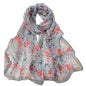 Pokeedioty Scarfs for Women Lightweight Fashion Scarves Elegant Floral Pattern Sheer Scarfs Sunscreen Shawls Wraps - color: P 067