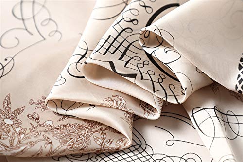 ANDANTINO 100% Pure Mulberry Silk Scarf 35" Large Square Lightweight Headscarf –Women’s Hair Wraps-With Gift Packed - color: Light Brown