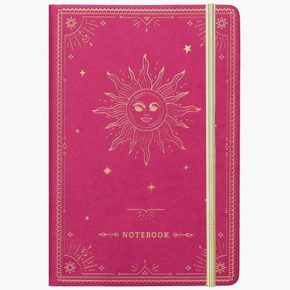 Artfan Ruled Notebook/Journal – Premium Thick Paper Faux Leather Classic Writing Notebook with Pocket + Page Dividers Gifts, Banded, Large, 144 Pages, Hard Cover, Lined (5.8 x 8.4) - Red - color: RED13