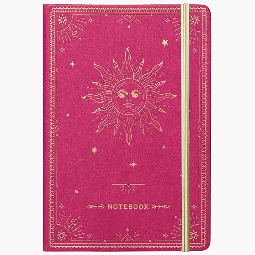 Artfan Ruled Notebook/Journal – Premium Thick Paper Faux Leather Classic Writing Notebook with Pocket + Page Dividers Gifts, Banded, Large, 144 Pages, Hard Cover, Lined (5.8 x 8.4) - Red - color: RED13