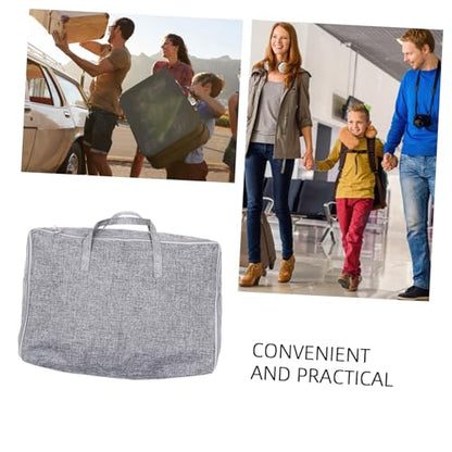 Large Capacity Cotton Linen Storage Bag for Clothes and Bedding Portable Travel Organizer Reinforced Handles for Outdoor Fitness and Moving Supplies