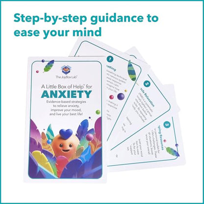 A Little Box of Help for Anxiety. 30 Evidence-Based strategies with Step by Step Guidance for Anxiety Relief, Stress Management, self-Care and Emotional Wellness. A Thoughtful Gift idea.