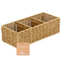 myHomeBody Wicker Basket With 3 Compartments, For Toilet Tank Paper Rolls, Hand Woven Bathroom Countertop Organizer, Bedroom Organization, 1pc, Tan - color: Tan