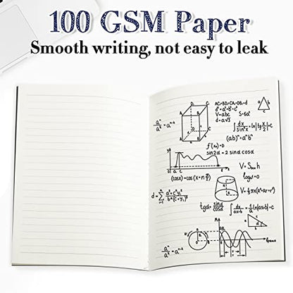 Sabary 72 Pack Kraft Paper Notebook Journals 5.5 Inch x 8.3 Inch A5 Notebook in Bulk Softcover Ruled for Writing Sketch Travel Journal with 60 Pages 30 Sheets(Black,Line) - color: Black, style: Line