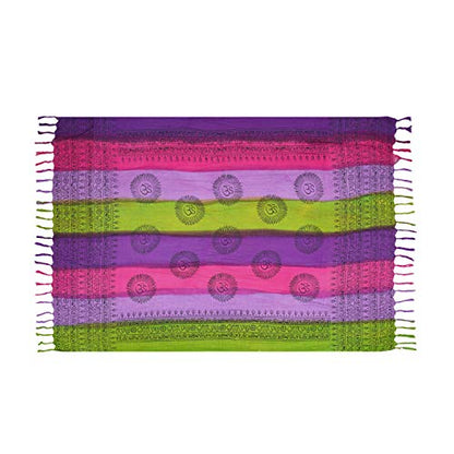 OMA Large OM Mantra Scarf Block Printed Wrap Prayer Shawl For Yoga & Meditation - Premium Quality BRAND