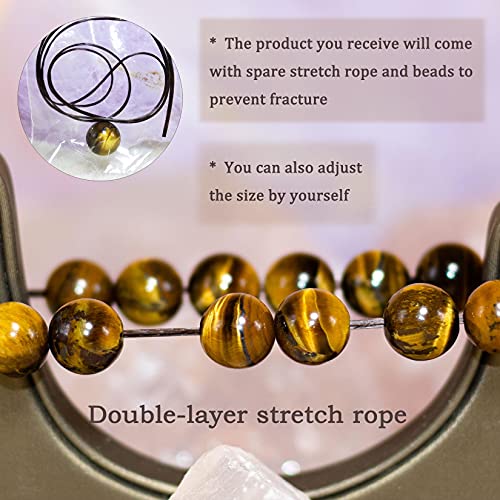8mm Natural Gemstone Stretch Bracelet, Handmade Unisex Crystal Bracelets for Meditation, Yoga, Spiritual Healing & Positive Energy