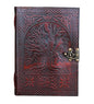 jaald 8" Blank Leather Journal large diary travel writing pad sketch book gift for kids school notebook fancy journal without lines with Clasp lock