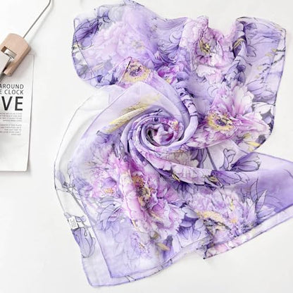 Pokeedioty Scarfs for Women Lightweight Fashion Scarves Elegant Floral Pattern Sheer Scarfs Sunscreen Shawls Wraps - color: P 0138