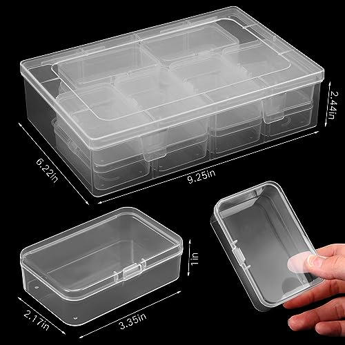 Blulu 13 Pieces Small Bead Organizers Plastic Bead Storage Containers with Lids Mini Clear Storage Cases Transparent Craft Boxes for Jewelry Diamonds DIY Art Craft Accessory(3.3 x 2.2 x 1 Inch) - size: 3.3 x 2.2 x 1 Inch