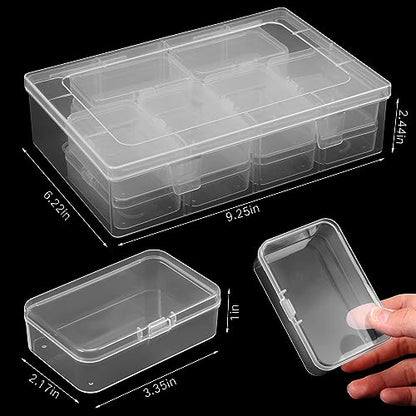 Blulu 13 Pieces Small Bead Organizers Plastic Bead Storage Containers with Lids Mini Clear Storage Cases Transparent Craft Boxes for Jewelry Diamonds DIY Art Craft Accessory(3.3 x 2.2 x 1 Inch) - size: 3.3 x 2.2 x 1 Inch