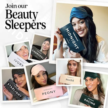 Pure Silk Sleep Mask [100% 6A Mulberry Silk, 22 Momme] Light Blocking Travel Essentials. Eye Masks for Sleeping. Black Oeko-Tex Blindfold. Eye Covers for Men & Women - color: Midnight Navy