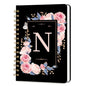 Lined Spiral Journal Notebook, A5 College Ruled Spiral Notebook for Women, Hardcover with Elegant Design for Work and Note-Taking, 5.5 * 8.25 inch, 160 Pages, Letter N - color: N