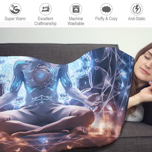 Meditation Energy Round Blanket Washable Flanne Tapestry Soft Novelty Rug for Adult Non-Slip Home Decor Circular Throw Carpet for Indoors Outdoors Travel Home 60 Inch