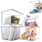 Storage Boxes, 5 Packs Transparent Food Organizer, Stackable Lidded Storage Bins (3 XL + 2M) - size: 3XL+2M
