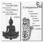 Blulu 2 Pcs Buddha Quote Decor Buddha Inspirational Quote Wall Art Meditation Room Chakra Decor Zen Wooden Hanging, Spiritual Gift for Home Yoga Living Room Women(Compassion) - style: Compassion