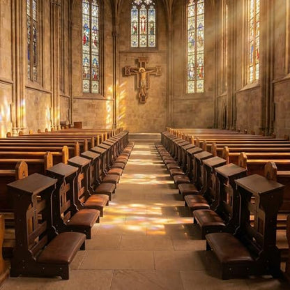Prayer Kneeler Wooden Bench Stool with Padded Cushion and Storage Shelf - Heavy Duty Solid Wood Prayer Kneeler for Kneeling at Home and Church - Comfortable Padded Religious Kneeling Stool for Worship