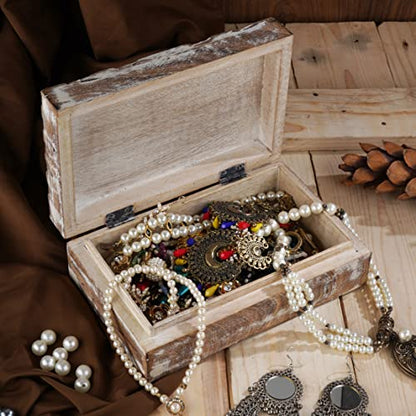Ajuny Handmade Wooden Box – Hand Carved Line Design Keepsake Box, Decorative Jewelry Organizer Treasure Chest, Memory Storage Boxes Gift for Men and Women, 8x5 Inch - style: Big Line Design