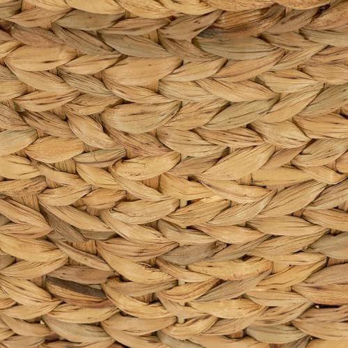 Household Essentials Large Wicker Floor Storage Basket with Braided Handle, Light Brown 19''x 25'' - style: Round