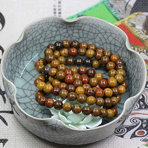 Keleny Gem Semi Precious Gemstones 8mm Natural Stone Round Beads Rock Crystal Jasper Stretch Bracelet 7 Inch Unisex - color: Aqua Nueva Agate