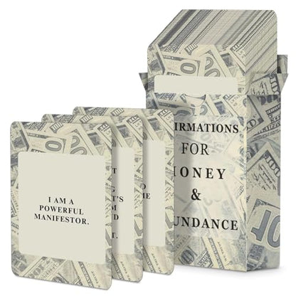 Isaac Liev Money Affirmations Cards - Motivational Daily Affirmation for Men Women, Manifestation Abundance Wealth Mindset Manifesting Card - Blessings Cards - Gift for Work, Office, Boss - style: Money Affirmation