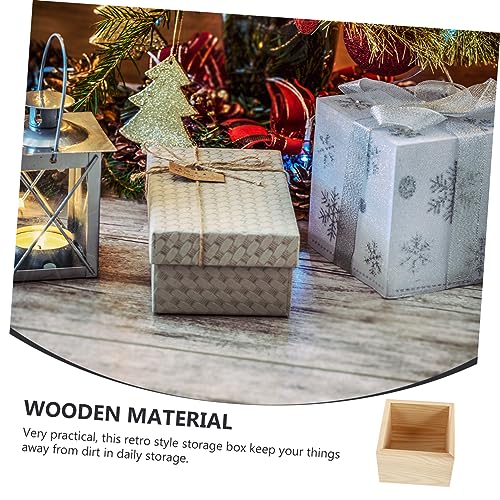 Tofficu 4pcs Diy Jewelry Storage Box Plano Storage Box Organizing Bins Earring Holder Solid Wood - size: 10X10X7CM