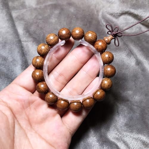 Zen Dear Unisex Natural Silkwood Tibetan Buddhism Meditation Prayer Bead Necklace Japa Mala Beads Bracelets - style: 12mm 17 Beads