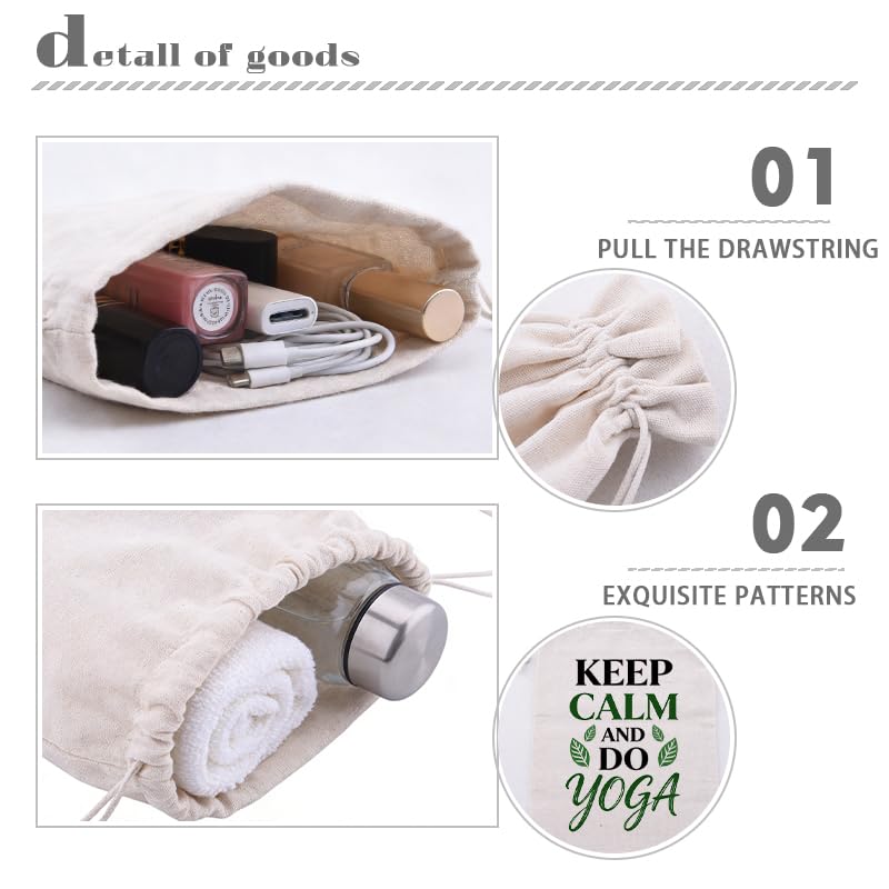 Yogis Meditation Healing Calming Gifts Drawstring Yoga Bag Accessory Storage Bag for Women Yoga Learners Trainers Positive Inspirational Gift Small Cinch Yogis Organizer Pouch 7.8 * 11.8 Inches