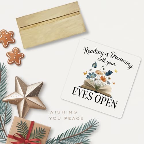 Book Lover Gifts Desk Decor Sign, Reading Is Dreaming With Your Eyes Open Acrylic Plaque - color: Reading