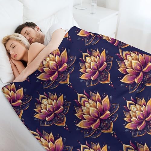 Yoga Meditation Lotus Throw Blankets Bed Blanket Couch Decorative Throw Blankets Soft Cozy Warm Living Room Bedroom - size: 30"*40"（76*100cm）