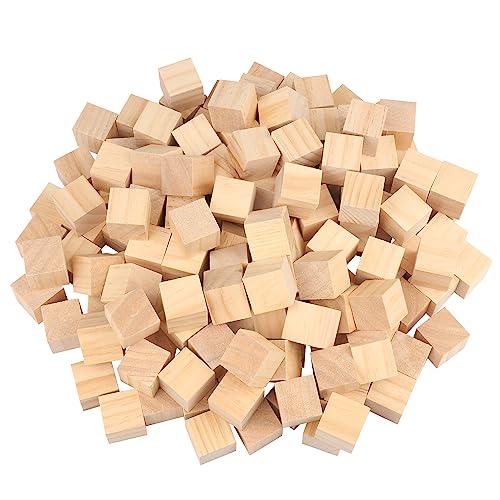 150 Packs Wooden Blocks for Crafts, 1.2 Inch Pine Wood Cubes, 3 x 3 x 3 cm Wooden Cubes for Paint, Stamp, Decorate, DIY Projects and Personalized Gifts,by GNIEMCKIN - size: 150 Packs 1.2 Inch
