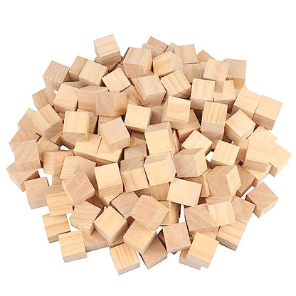 200 Packs Wooden Blocks for Crafts, 1.2 Inch Pine Wood Cubes, 3 x 3 x 3 cm Wooden Cubes for Paint, Stamp, Decorate, DIY Projects and Personalized Gifts,by GNIEMCKIN. - size: 200 Packs 1.18 Inch