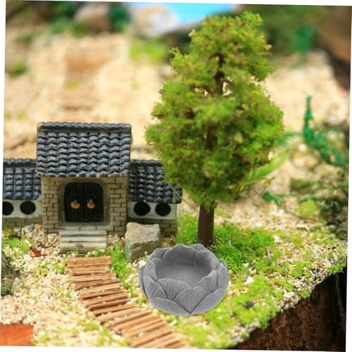 VICASKY Miniature Garden Statue Zen Lotus Base Sandstone Aquarium Decor Bonsai Accessory Asian Decorative Sculpture